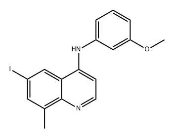 4-Quinolinamine, 6-iodo-N-(3-methoxyphenyl)-8-methyl- Struktur