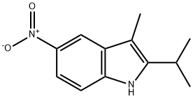 1H-Indole, 3-methyl-2-(1-methylethyl)-5-nitro- Struktur