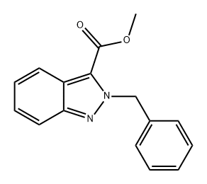 2H-Indazole-3-carboxylic acid, 2-(phenylmethyl)-, methyl ester Struktur