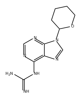 Guanidine, N-[9-(tetrahydro-2H-pyran-2-yl)-9H-purin-6-yl]- Struktur