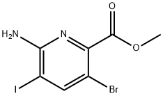 2-Pyridinecarboxylic acid, 6-amino-3-bromo-5-iodo-, methyl ester Struktur