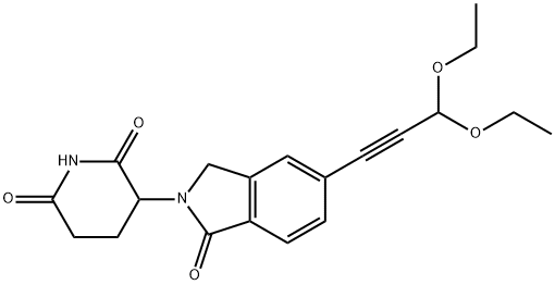 3-[5-(3,3-Diethoxy-1-propyn-1-yl)-1,3-dihydro-1-oxo-2H-isoindol-2-yl]-2,6-piperidinedione Struktur