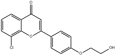 4H-1-Benzopyran-4-one, 8-chloro-2-[4-(2-hydroxyethoxy)phenyl]- Struktur