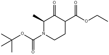 1,4-Piperidinedicarboxylic acid, 2-methyl-3-oxo-, 1-(1,1-dimethylethyl) 4-ethyl ester, (2S)- Struktur