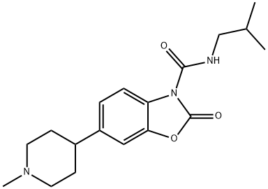 3(2H)-Benzoxazolecarboxamide, 6-(1-methyl-4-piperidinyl)-N-(2-methylpropyl)-2-oxo- Struktur