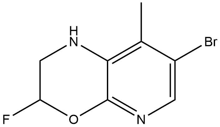 7-bromo-3-fluoro-8-methyl-2,3-dihydro-1H-pyrido[2,3-b][1,4]oxazine Struktur