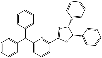 Pyridine, 2-[(4R,5S)-4,5-dihydro-4,5-diphenyl-2-oxazolyl]-6-(diphenylmethyl)- Struktur