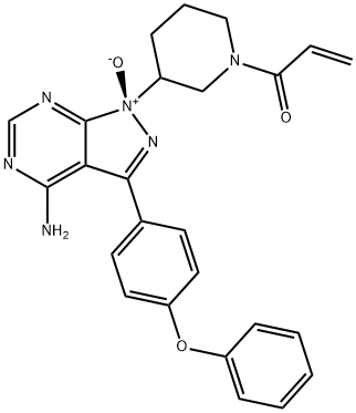 2-Propen-1-one, 1-[3-[(1R)-4-amino-1-oxido-3-(4-phenoxyphenyl)-1H-pyrazolo[3,4-d]pyrimidin-1-yl]-1-piperidinyl]- Struktur