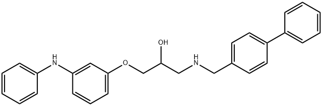 2-Propanol, 1-[([1,1'-biphenyl]-4-ylmethyl)amino]-3-[3-(phenylamino)phenoxy]- Struktur