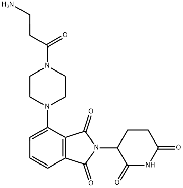 4-[4-(3-amino-1-oxopropyl)-1-piperazinyl]-2-(2,6-dioxo-3-piperidinyl)-1H-Isoindole-1,3(2H)-dione Struktur