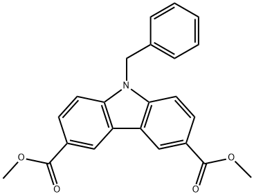 3,6-Dimethyl 9-(phenylmethyl)-9H-carbazole-3,6-dicarboxylate Struktur