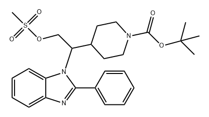 1-Piperidinecarboxylic acid, 4-[2-[(methylsulfonyl)oxy]-1-(2-phenyl-1H-benzimidazol-1-yl)ethyl]-, 1,1-dimethylethyl ester Struktur