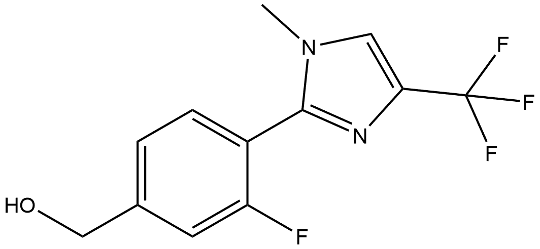 3-Fluoro-4-[1-methyl-4-(trifluoromethyl)-1H-imidazol-2-yl]benzenemethanol Struktur