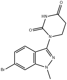 2,4(1H,3H)-Pyrimidinedione, 1-(6-bromo-1-methyl-1H-indazol-3-yl)dihydro- Struktur