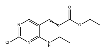 2-Propenoic acid, 3-[2-chloro-4-(ethylamino)-5-pyrimidinyl]-, ethyl ester Struktur