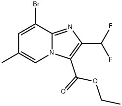 Ethyl 8-bromo-2-(difluoromethyl)-6-methylimidazo[1,2-a]pyridine-3-carboxylate Struktur