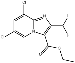 Ethyl 6,8-dichloro-2-(difluoromethyl)imidazo[1,2-a]pyridine-3-carboxylate Struktur