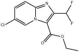 Ethyl 6-chloro-2-(difluoromethyl)imidazo[1,2-a]pyridine-3-carboxylate Struktur