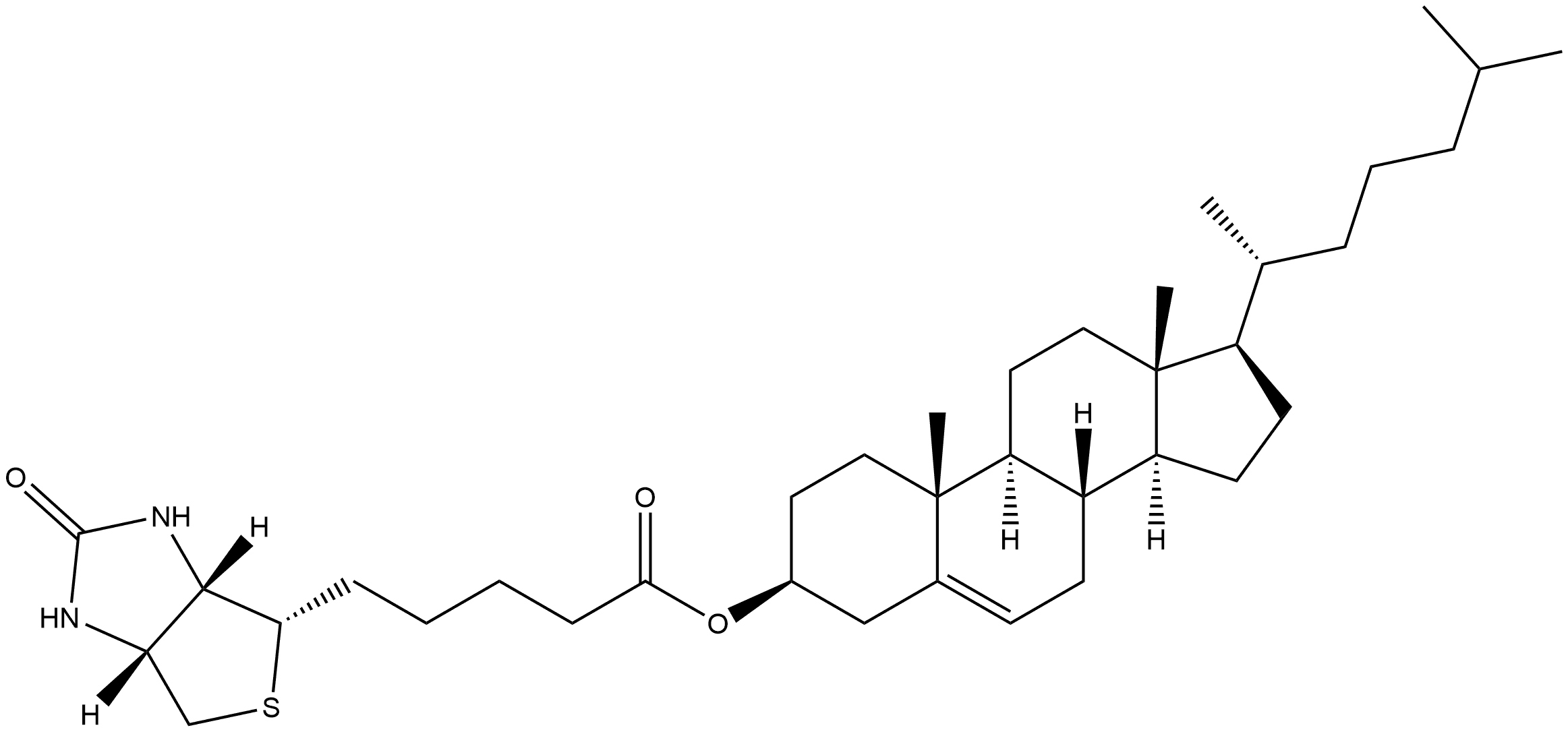 Cholest-5-en-3-ol (3β)-, 3-[(3aS,4S,6aR)-hexahydro-2-oxo-1H-thieno[3,4-d]imidazole-4-pentanoate] Struktur