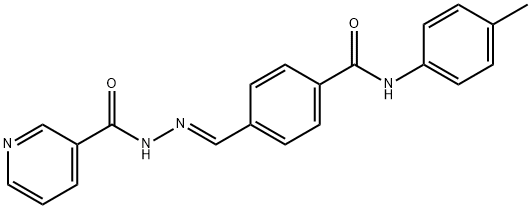 3-Pyridinecarboxylic acid, (2E)-2-[[4-[[(4-methylphenyl)amino]carbonyl]phenyl]methylene]hydrazide Struktur