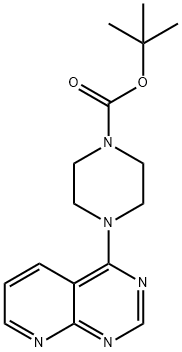 1-Piperazinecarboxylic acid, 4-pyrido[2,3-d]pyrimidin-4-yl-, 1,1-dimethylethyl ester Struktur