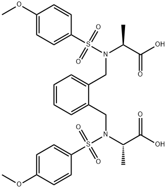 L-Alanine, N,N'-[1,2-phenylenebis(methylene)]bis[N-[(4-methoxyphenyl)sulfonyl]- Struktur