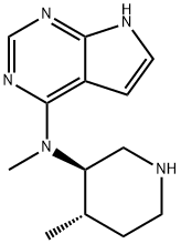 7H-Pyrrolo[2,3-d]pyrimidin-4-amine, N-methyl-N-[(3R,4S)-4-methyl-3-piperidinyl]- Struktur