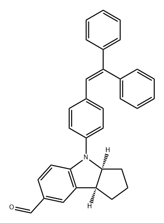 Cyclopent[b]indole-7-carboxaldehyde, 4-[4-(2,2-diphenylethenyl)phenyl]-1,2,3,3a,4,8b-hexahydro-, (3aS,8bS)- Struktur