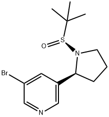 3-bromo-5-((S)-1-((S)-tert-butylsulfinyl)pyrrolidin-2-yl)pyridine Struktur