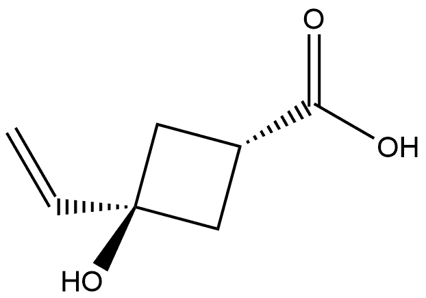 cis-3-hydroxy-3-vinyl-cyclobutanecarboxylic acid Struktur