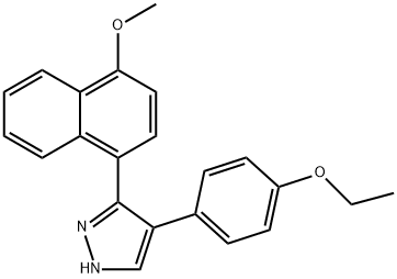 1H-Pyrazole, 4-(4-ethoxyphenyl)-3-(4-methoxy-1-naphthalenyl)- Struktur