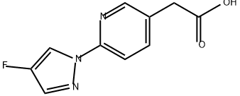 3-Pyridineacetic acid, 6-(4-fluoro-1H-pyrazol-1-yl)- Struktur