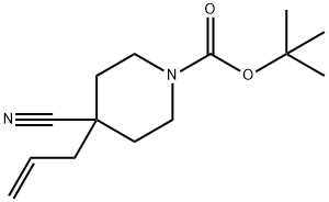 1-Piperidinecarboxylic acid, 4-cyano-4-(2-propen-1-yl)-, 1,1-dimethylethyl ester Struktur