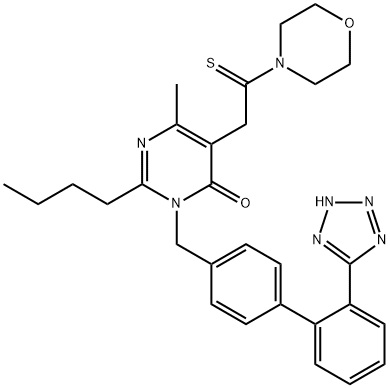 4(3H)-Pyrimidinone, 2-butyl-6-methyl-5-[2-(4-morpholinyl)-2-thioxoethyl]-3-[[2'-(2H-tetrazol-5-yl)[1,1'-biphenyl]-4-yl]methyl]-|