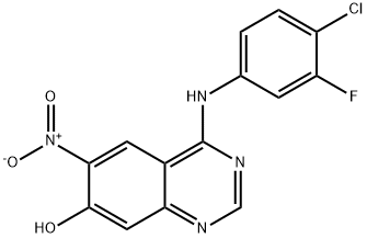 7-Quinazolinol, 4-[(4-chloro-3-fluorophenyl)amino]-6-nitro- Struktur