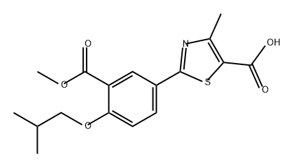 5-Thiazolecarboxylic acid, 2-[3-(methoxycarbonyl)-4-(2-methylpropoxy)phenyl]-4-methyl- Struktur