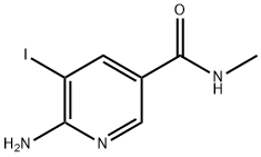 3-Pyridinecarboxamide, 6-amino-5-iodo-N-methyl- Struktur