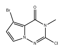 Pyrrolo[2,1-f][1,2,4]triazin-4(3H)-one, 5-bromo-2-chloro-3-methyl- Struktur