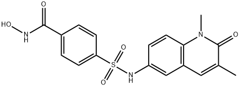 Benzamide, 4-[[(1,2-dihydro-1,3-dimethyl-2-oxo-6-quinolinyl)amino]sulfonyl]-N-hydroxy- Struktur