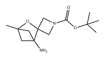 Spiro[azetidine-3,3'-[2]oxabicyclo[2.1.1]hexane]-1-carboxylic acid, 4'-amino-1'-methyl-, 1,1-dimethylethyl ester Structure