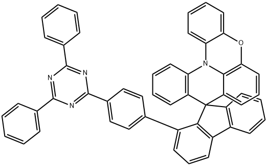 Spiro[9H-fluorene-9,9'-quino[3,2,1-kl]phenoxazine], 1-[4-(4,6-diphenyl-1,3,5-triazin-2-yl)phenyl]- Struktur