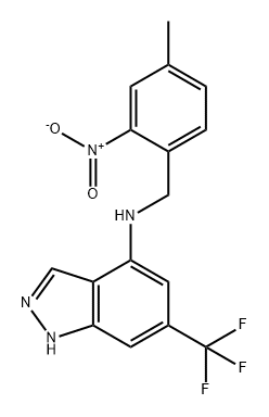 1H-Indazol-4-amine, N-[(4-methyl-2-nitrophenyl)methyl]-6-(trifluoromethyl)- Struktur