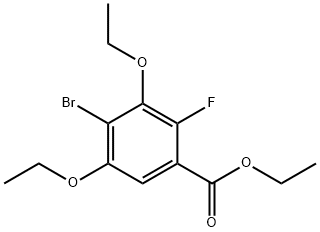 Benzoic acid, 4-bromo-3,5-diethoxy-2-fluoro-, ethyl ester Struktur