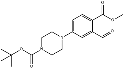 4-(3-甲?；?4-(甲氧羰基)苯基)哌嗪-1-羧酸叔丁酯 結(jié)構(gòu)式