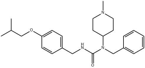 Urea, N-(1-methyl-4-piperidinyl)-N'-[[4-(2-methylpropoxy)phenyl]methyl]-N-(phenylmethyl)- Struktur