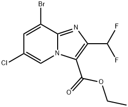 Ethyl 8-bromo-6-chloro-2-(difluoromethyl)imidazo[1,2-a]pyridine-3-carboxylate Struktur