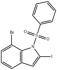 7-Bromo-2-iodo-1-(phenylsulfonyl)-1H-indole Struktur