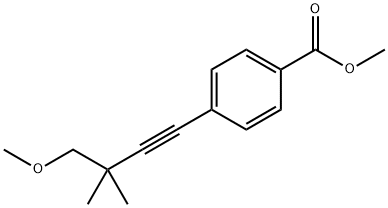 Benzoic acid, 4-(4-methoxy-3,3-dimethyl-1-butyn-1-yl)-, methyl ester Struktur