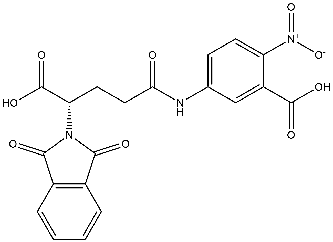 2H-Isoindole-2-acetic acid, α-[3-[(3-carboxy-4-nitrophenyl)amino]-3-oxopropyl]-1,3-dihydro-1,3-dioxo-, (αS)- Struktur