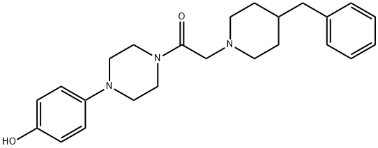 Ethanone, 1-[4-(4-hydroxyphenyl)-1-piperazinyl]-2-[4-(phenylmethyl)-1-piperidinyl]- Structure